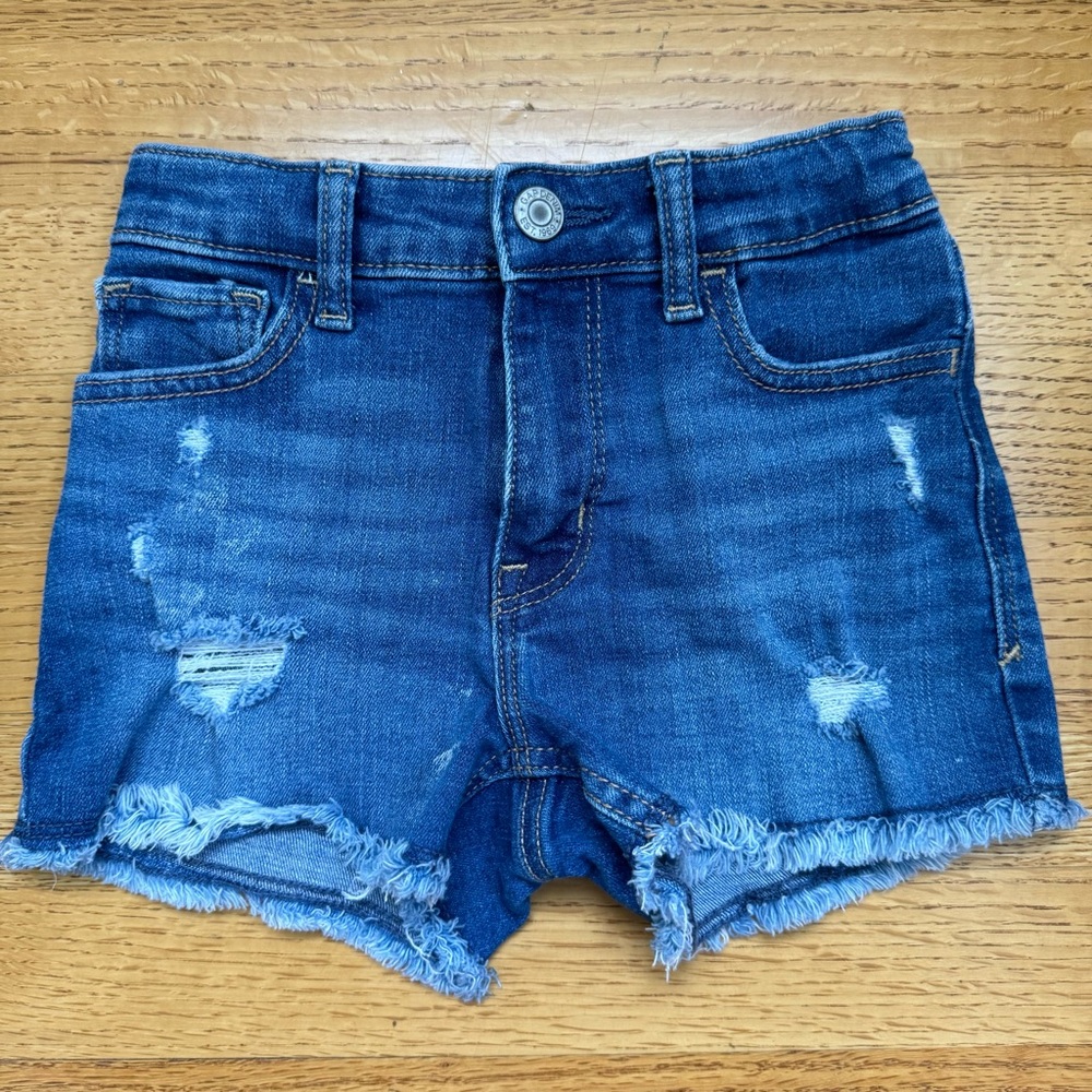 Gap Shortie High Rise Distressed Denim Shorts 6